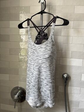 Lululemon Heathered Gray Strappy Workout Tank